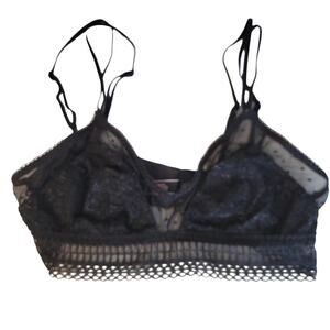 Victoria’s Secret Dot Mesh & Lace Scoop‎ Bralette Black Festival Witchy Size XS